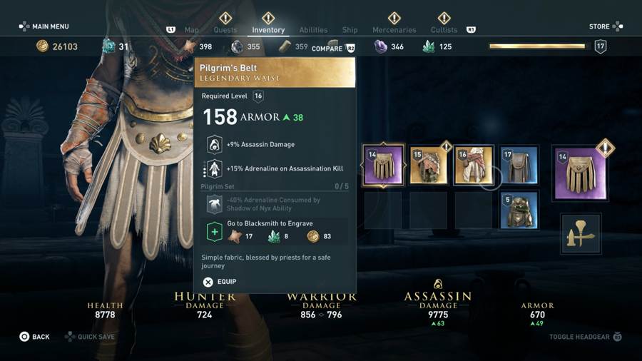 AC Odyssey Pilgrim's Belt