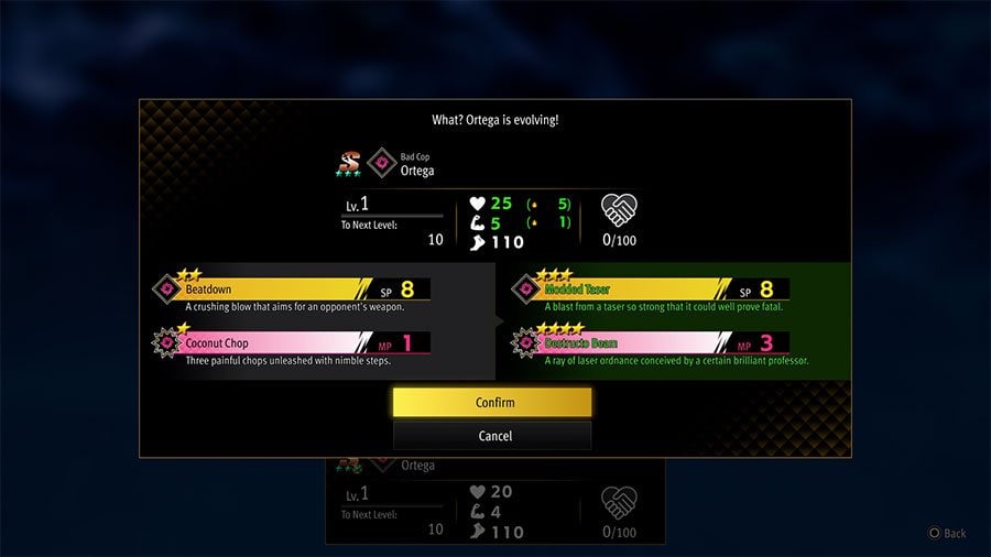 An image showing the benefits and effects of evolving Sujimon in Like A Dragon infinite Wealth