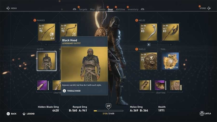 How To Get Black Hood Legendary Outfit In Assassins Creed Origins