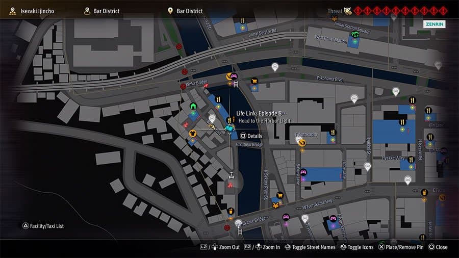 A map showing where to find Dondoko Island Guest Kazuma Kiryu