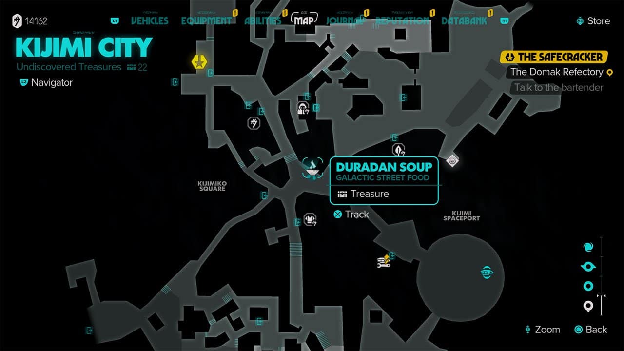 A map showing where to buy Nix food on Kijimi