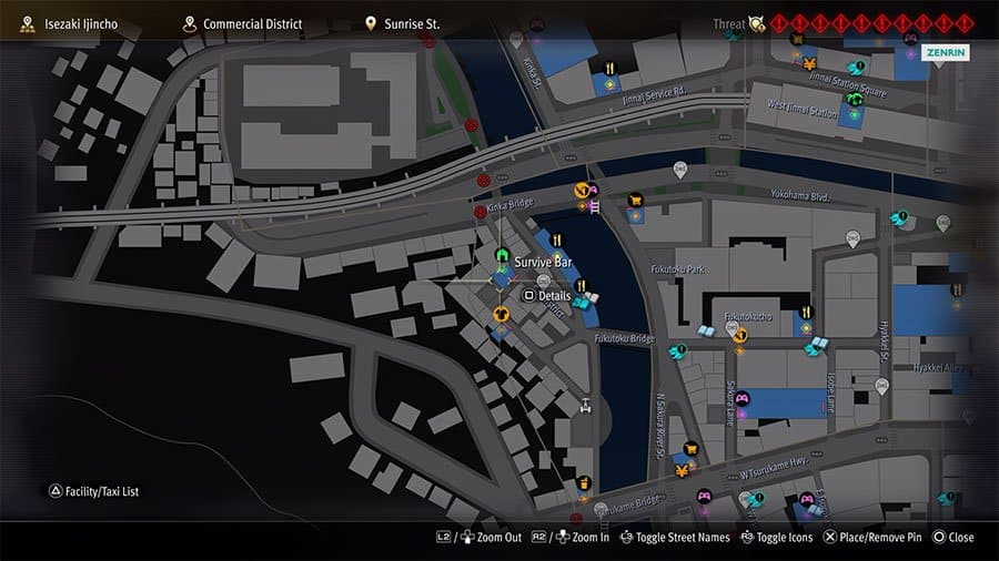 A map showing where to find Dondoko Island guest the Bartender