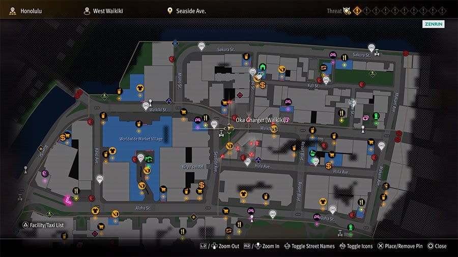 A map showing where to go to unlock Dondoko Island Guest Oka