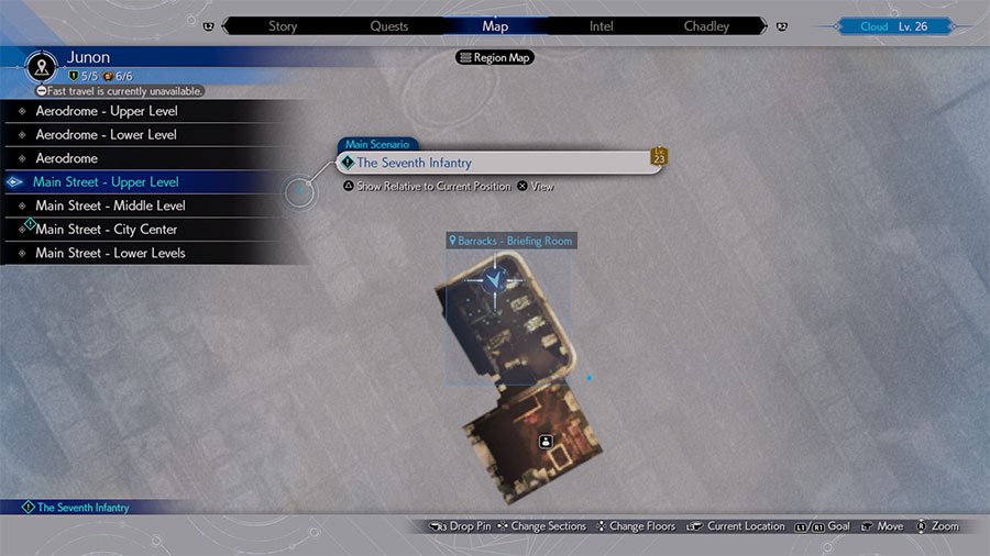 A map showing where to find Seventh Infantry Location #6