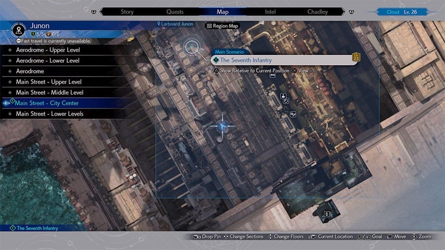 A map showing where to find Seventh Infantry Location #8