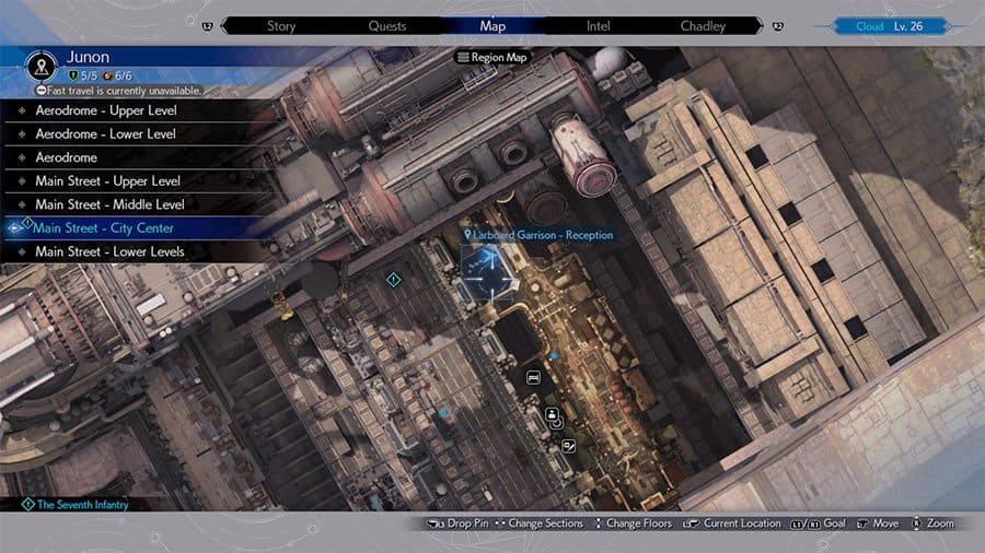 A map showing where to find the Seventh Infantry Location #9