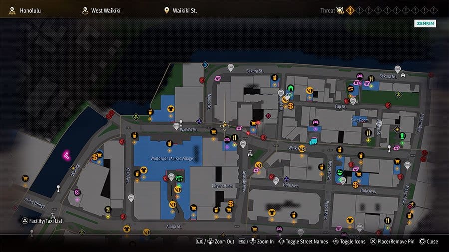 A map showing where to start Substory 23 Trouble In Paradise