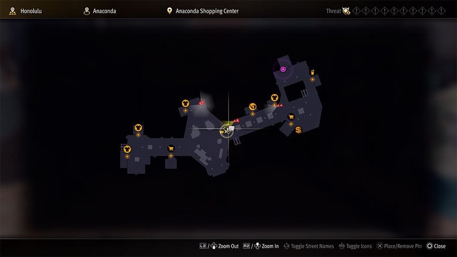 A map showing where to start Substory 26 Anaconda Escape
