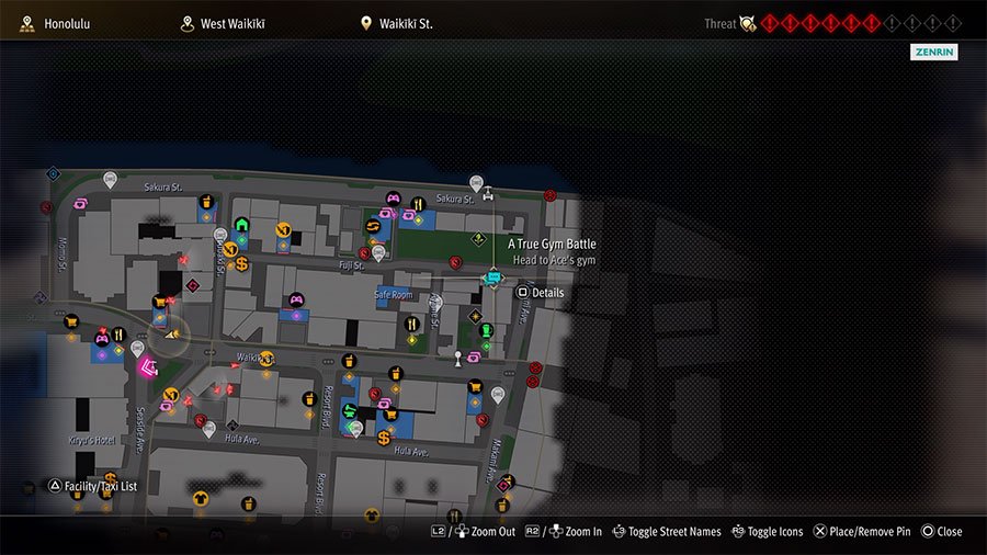 A map showing where to start Substory 40 A True Gym Battle