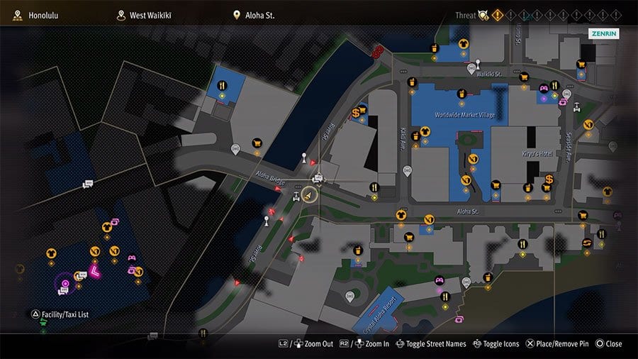 A map showing where to start Substory 43 A Man Named Asakura